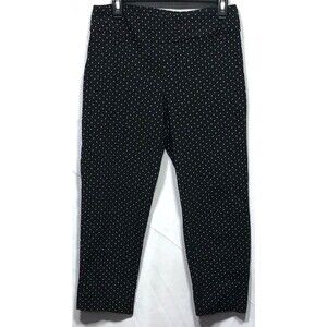 Zac & Rachel Pants 10P Blk Wht Polka Dots 30"W 24"IN Tapered Stretch Office